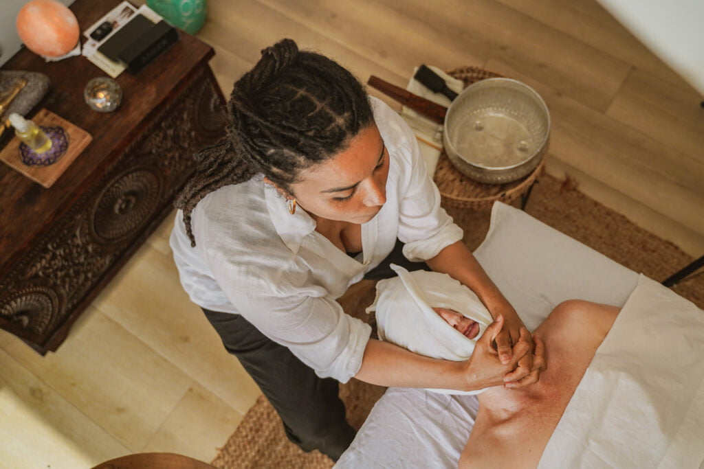 Men facial massage